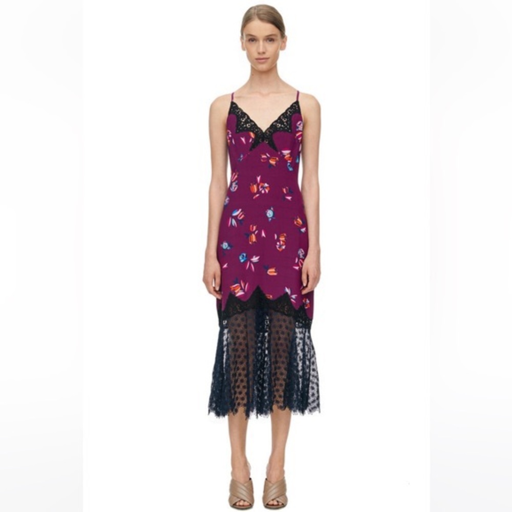Rebecca Taylor Bellflower Print Slip Dress